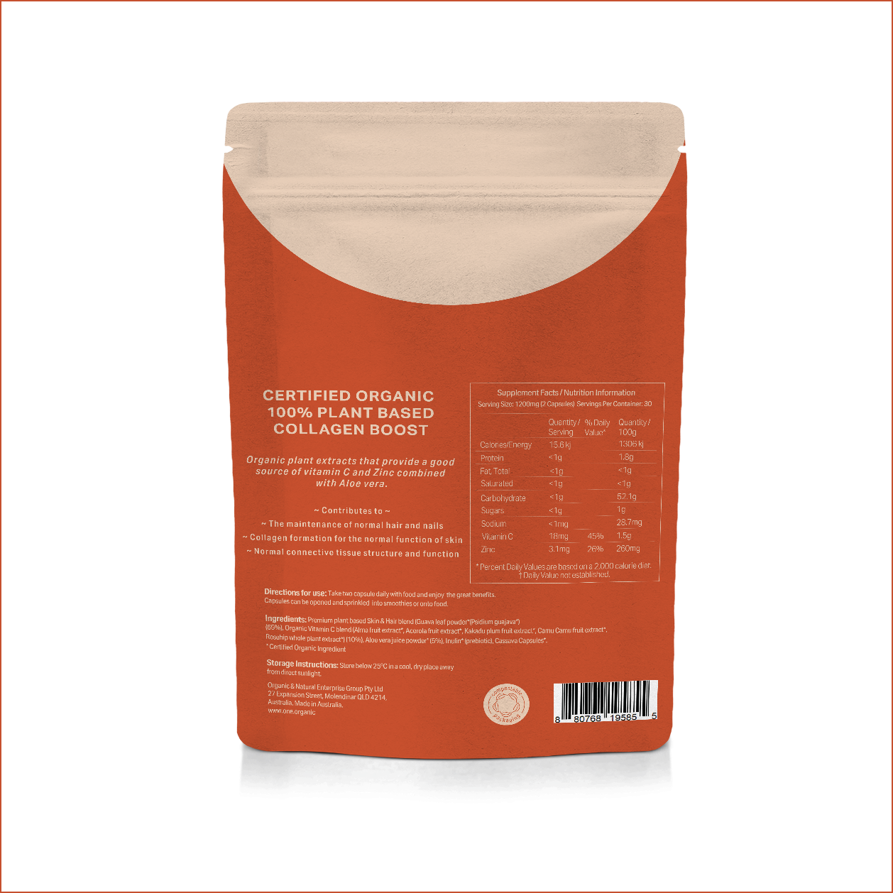 新発売！SKIN + HAIR 肌と髪に<br />100%植物性 認定オーガニック <br />60 カプセル 1